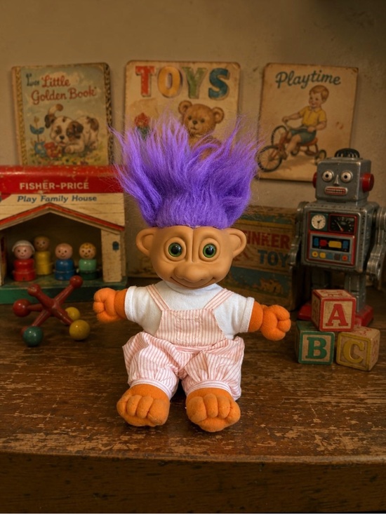 Soma Other - Vintage 1992 Troll Doll 14” Light Up Eyes‎ Purple Hair Plush Toy